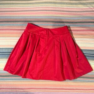 Ann Taylor Vibrant Red Pleated A-Line Skirt